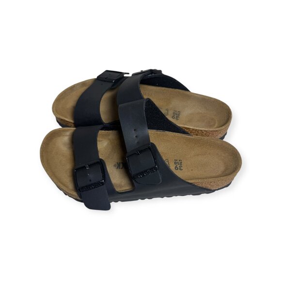 Birkenstock Arizona Sandals – Black Leather Two-Strap Slides – Women’s Size 39 - Picture 4 of 5